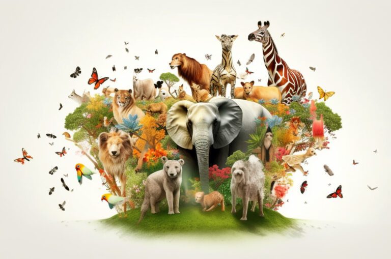 World Wildlife Day with the animals in abstract representation